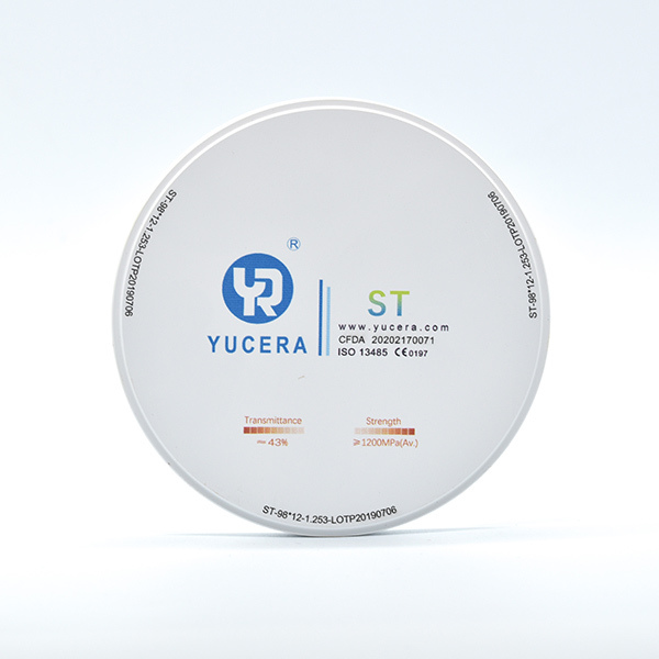 Yucera ST Искусственные зубы Yucera Dental Zirconia Blank Многослойный Dentaire 98*12 Цельнокерамический диск