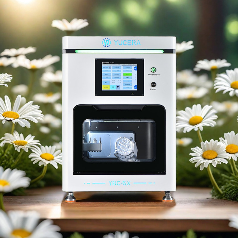 Yucera Newly Released 5 Axis Dental Milling Machine Universal Cam Dry Lab Equipment 5 Axis Zirconia Machinery in Steel Metal