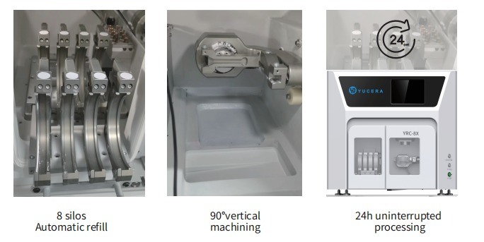 YRC-8X Fresadora Dental De 5 Ejes  8 Silos Para Cambio De Disco Automatico  Cad Cam