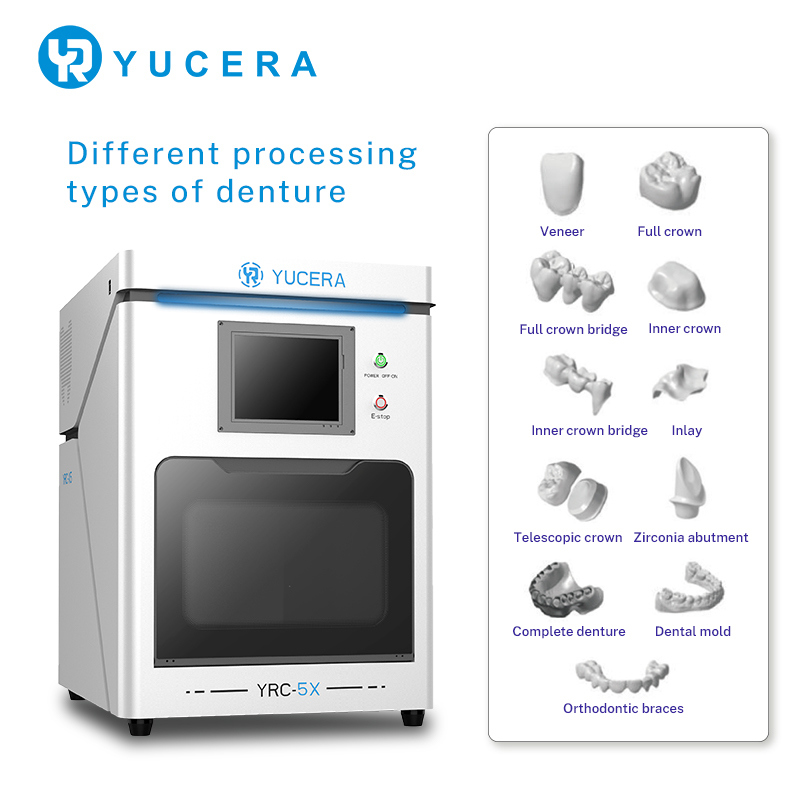 Excellent Esthetics Durability Yucera Hot Selling 5 Axis Dental Cam Cad Milling Machine Dental Equipments With Super Stability