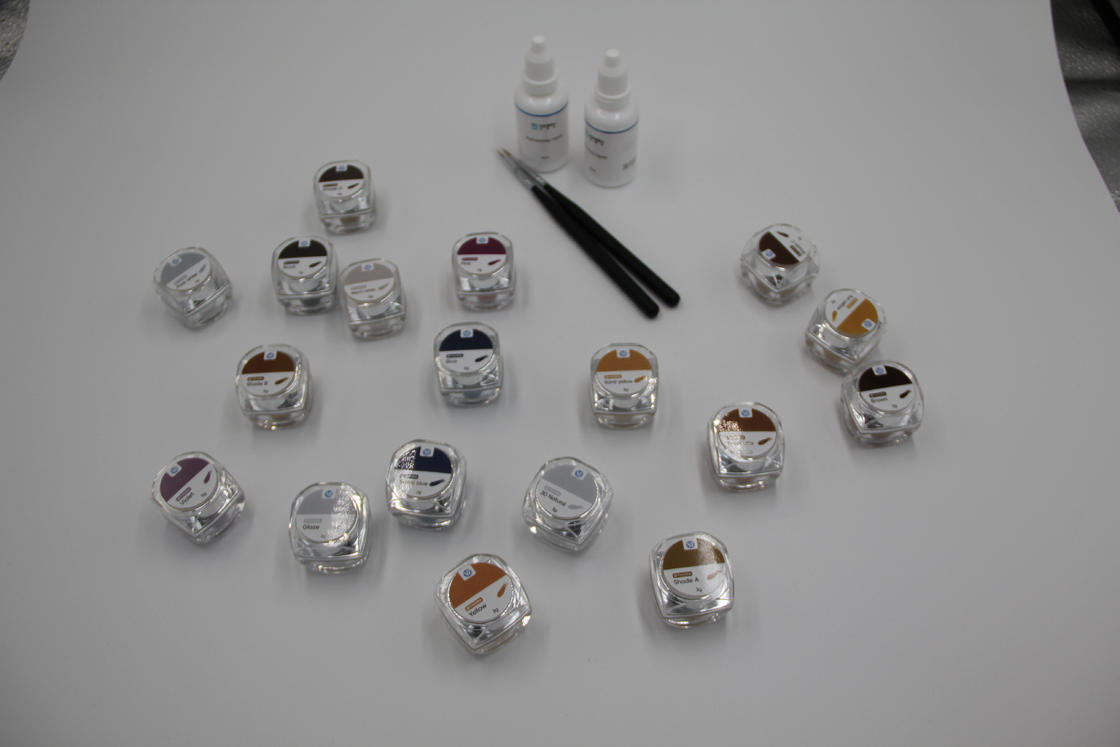 Набор для окрашивания и глазурования керамики из 18 цветов для циркониевых коронок Yucera Dental Lab Essentials