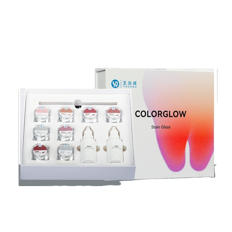 Набор для окрашивания керамики из циркония Smile Solutions Yucera 18 цветов Natural Glow для создания зубных протезов в зуботехнической лаборатории