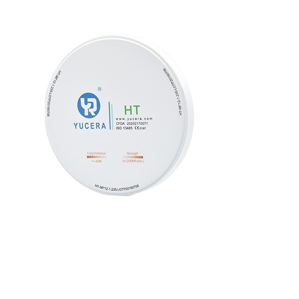 Диск из стоматологического циркония 98 мм YUCERA HT White (1200 МПа/45% пропускания) | Exocad/ Готов