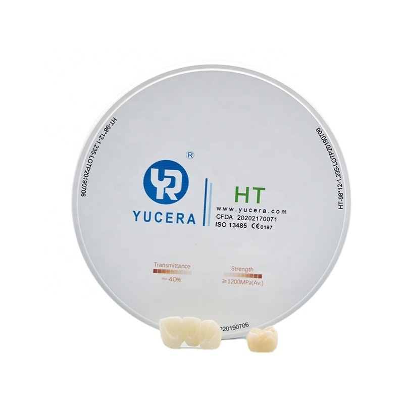 Диск из стоматологического циркония 98 мм YUCERA HT White (1200 МПа/45% пропускания) | Exocad/ Готов