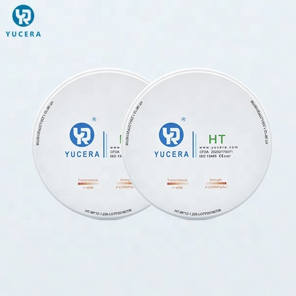 Диск из стоматологического циркония 98 мм YUCERA HT White (1200 МПа/45% пропускания) | Exocad/ Готов