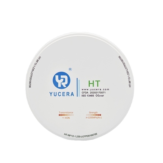 Yucera HT white Dental Zirconia Blocks - High Translucency for Natural-Looking Restorations