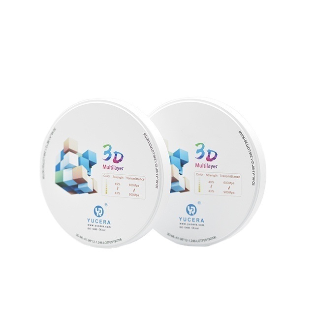 YUCERA 3D Multilayer Zirconia Disc  98mm for Lifelike Crowns & Veneers | 1050MPa Strength