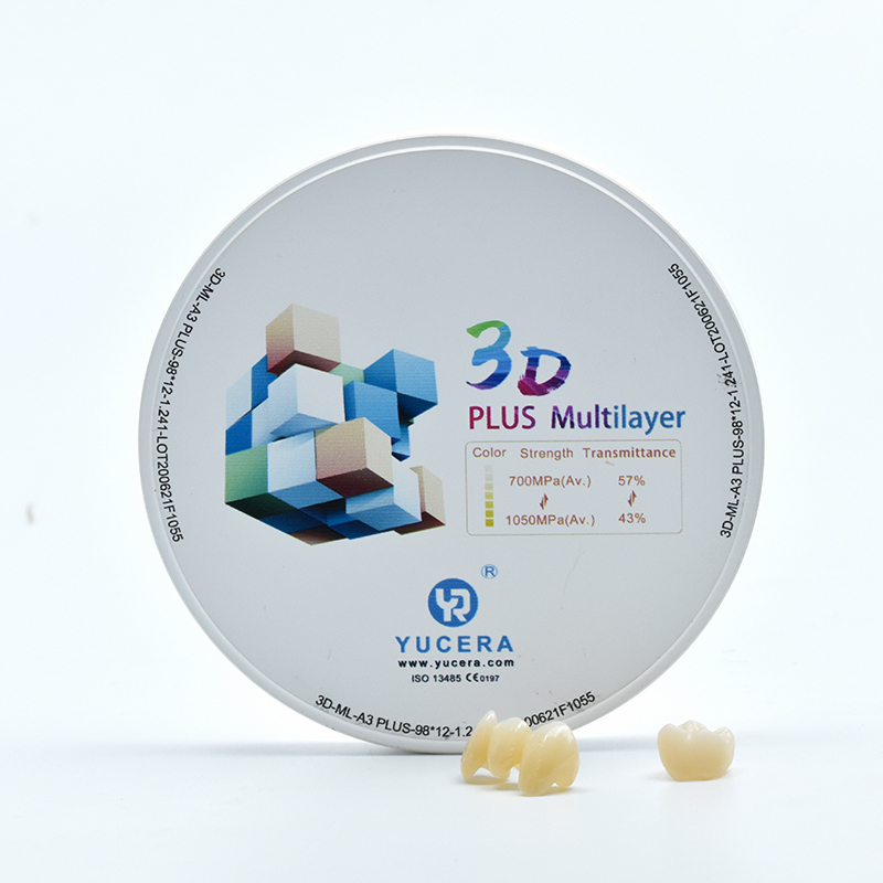 YUCERA 3D Multilayer Zirconia Disc  98mm for Lifelike Crowns & Veneers | 1050MPa Strength